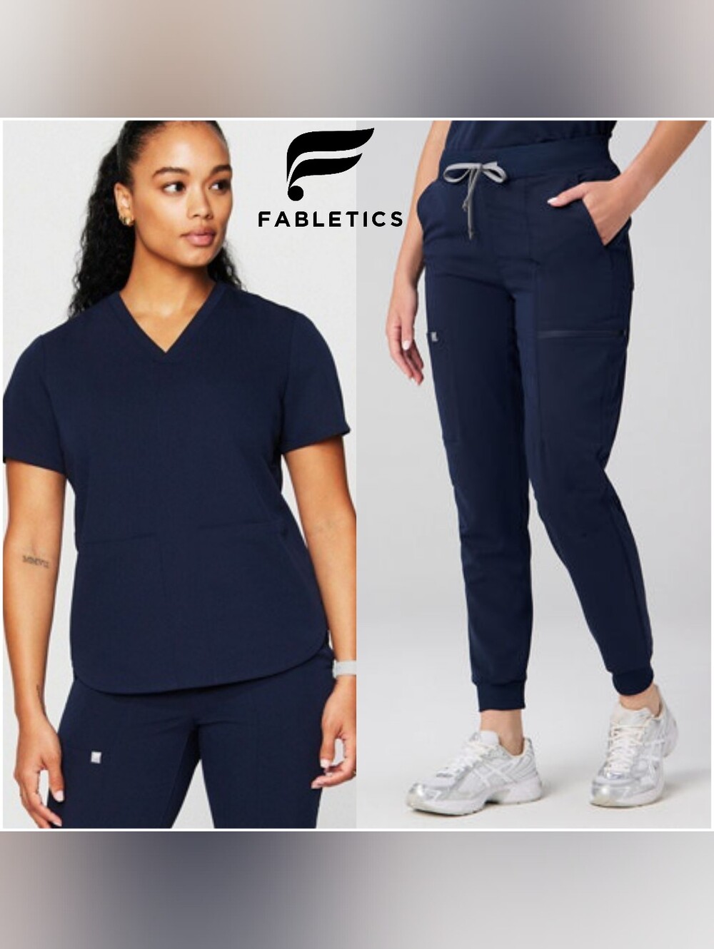​Fabletics Navy Blue Scrub Set